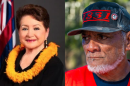 Incumbent Maui Office of Hawaiian Affairs' Board of Trustees Carmen Hulu Lindsey, left, and Ke‘eaumoku Kapu, right. Kapu is challenging Lindsey for her seat in this election.