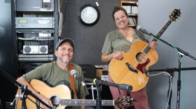 Jon Fadem (left) and Maria Woodford (right) in the WDIY studios.