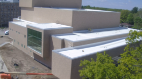 A screenshot taken late Wednesday morning from the live video feed of construction of the Goldfarb CPA.