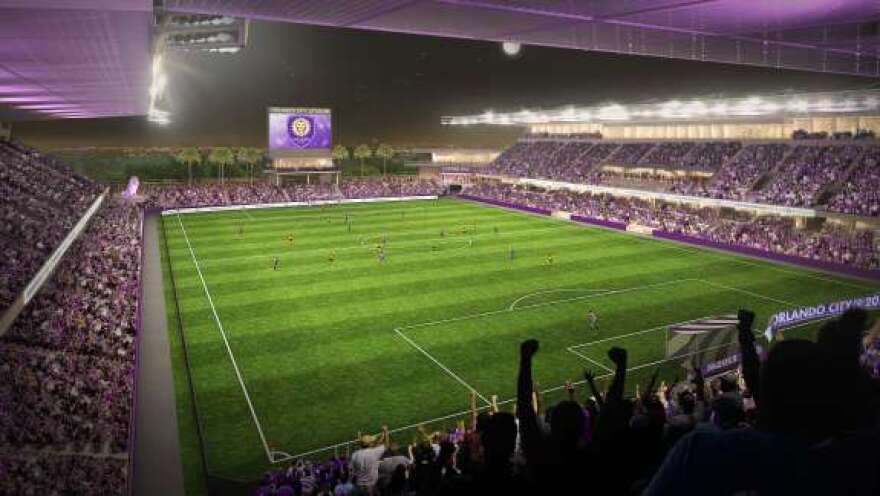 Construction workers broke ground on the new stadium in 2014 and expect to complete by early next soccer season. Photo: Orlando City Soccer.