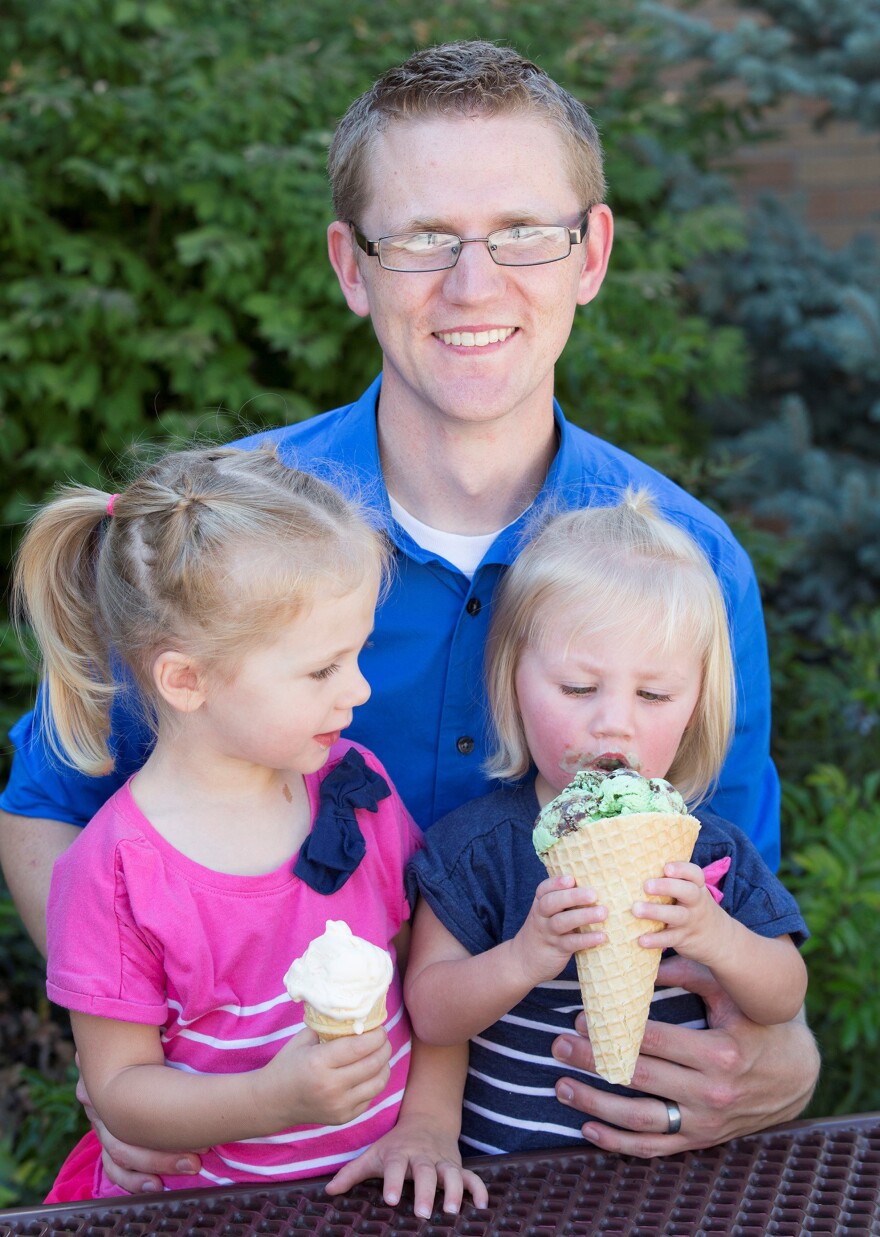 Who's Daddy's girl? Researcher Alex Jensen says he really loves Charlotte, 3, and Olivia, 2, equally. But he couldn't resist staging this photo after researching favoritism in families.