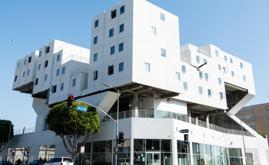 The Star Apartments owned by the Skid Row Housing Trust is on Maple Avenue and 6th Street in Los Angeles, Calif. 