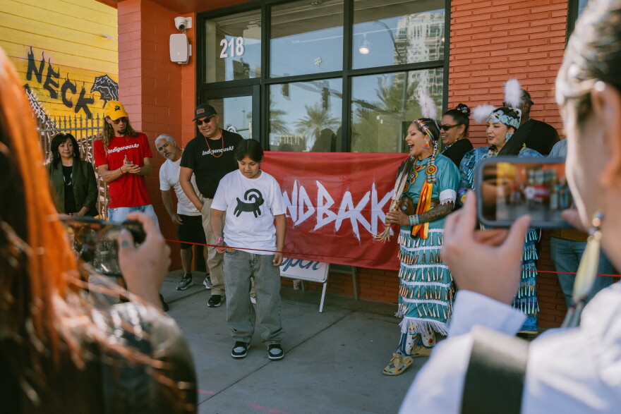 Indigenous AF, a Native art non-profit, is having its ribbon cutting of its second location called Wai Gallery, on Oct. 23, 2026, in the Las Vegas Arts District. (Rick Arevalo/KNPR)