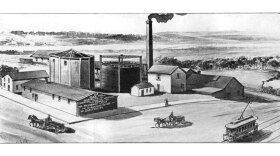 The original gas works plant in Ann Arbor. Part of the foundation of this facility can still be seen today.