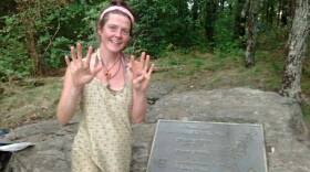 Heather Anderson, trail name Anish, posted this picture of herself after beating the Appalachian Trail unsupported record.