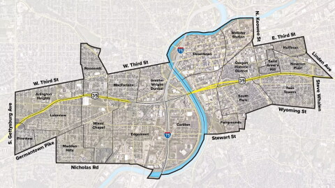 A map of the U.S. 35 study area.