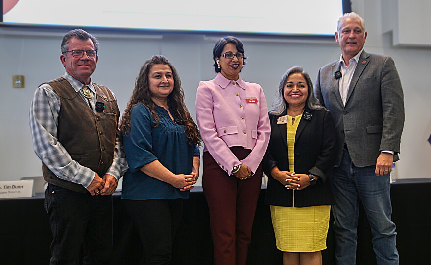 Arizona Western College held its fifth annual legislative town hall this last Tuesday, Sept. 22. From left to right: Sen. Tim Dunn (R-25), Rep. Michele Peña (R-23), AWC President Dr. Reetika Dhawan, Rep. Mariana Sandoval (D-23), Rep. Michael Carbone (R-25).