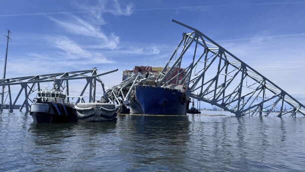 FILE - The fallen Francis Scott Key Bridge in Baltimore is pictured March 31, 2024, where divers assisted crews with the complicated and meticulous operation of removing steel and concrete. (AP Photos/Mike Pesoli, file)