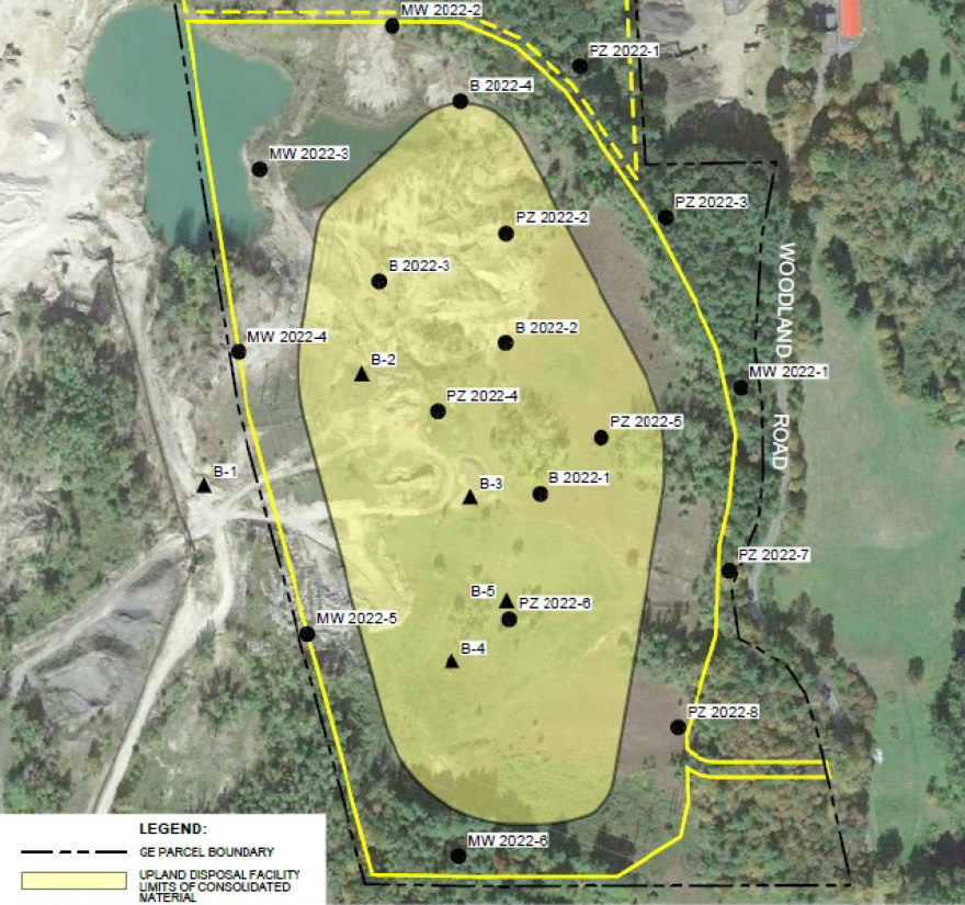 A map of the proposed new landfill near October Mountain near Lenox and Lee.