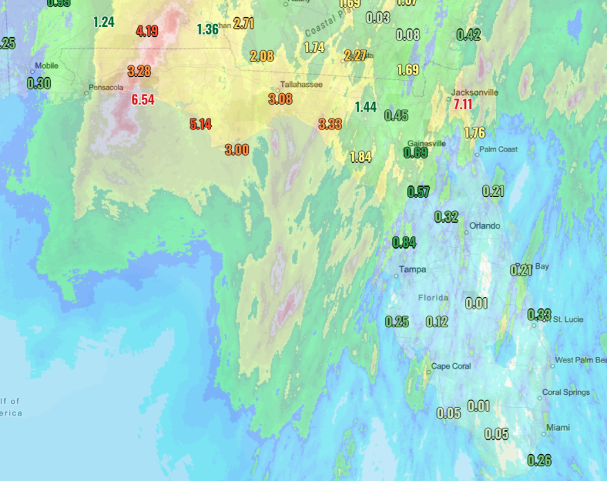 Estimated rainfall from from Oct. 9 to Oct. 11.