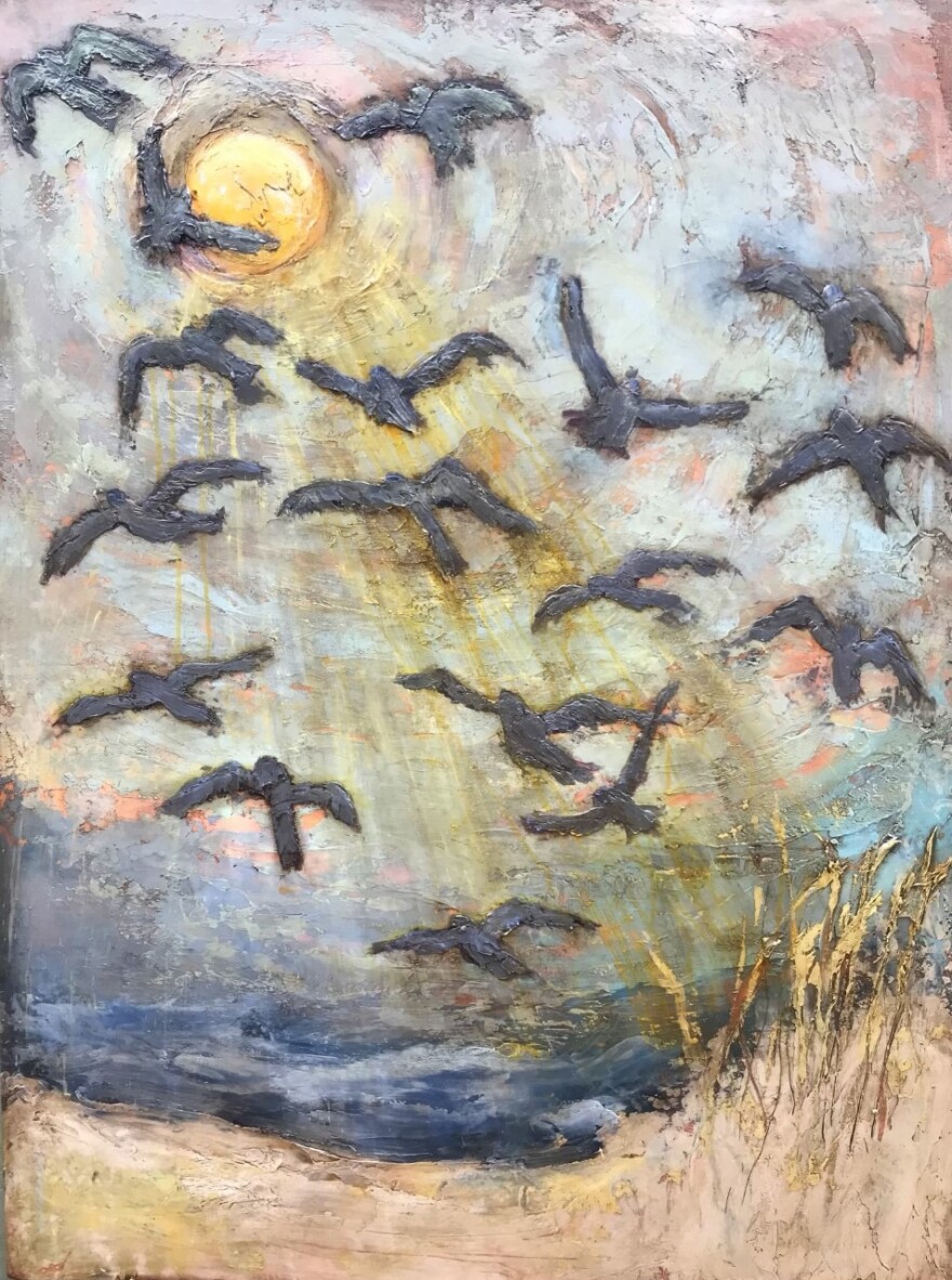 "Seagulls at Sunset" by Anne Hempel