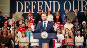 Vice President JD Vance appears at a Republican rally in Howell on October 27, 2026.