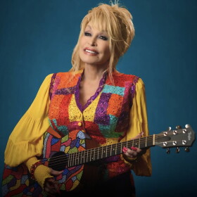 Dolly Parton is shown in an image from the United Way of Siouxland Facebook page.