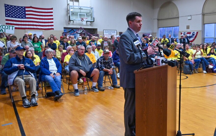 Lackawanna County Commissioner Bill Gaughan speaks during an Oct. 21 Archbald Borough Council meeting.