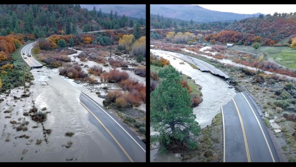 Flooding in October, 2026 damaged stretches of CO Highway 151, between Pagosa Springs and Arboles, CO.