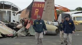 NTSB investigator-in-charge Bob Gretz near the site of the October 2, 2019 crash of a B-17 at Bradley International Airport.