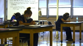 Nursing students at A.K. Smith Career Center in Michigan City take a review on the first day of the summer bridge program.