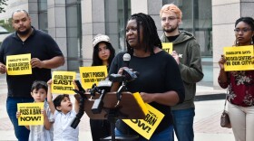 April Alexander spoke out against the American Towers proposed data center alongside her other east Charlotte neighbors.