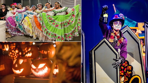 (Clockwise from top left) Día de los Muertos at the Domes, 'Sugar Skull!' at the Marcus Center and the Great Pumpkin Festival in Whitefish Bay.