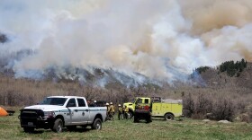A prescribed burn near the Upper Hunter Creek Trailhead eliminates fuels on May 13. Fire officials set prescribed burns intentionally when weather conditions allow the fire’s spread to remain manageable.