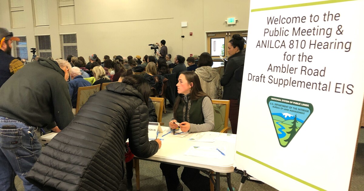 Packed testimony at Ambler Road EIS hearing