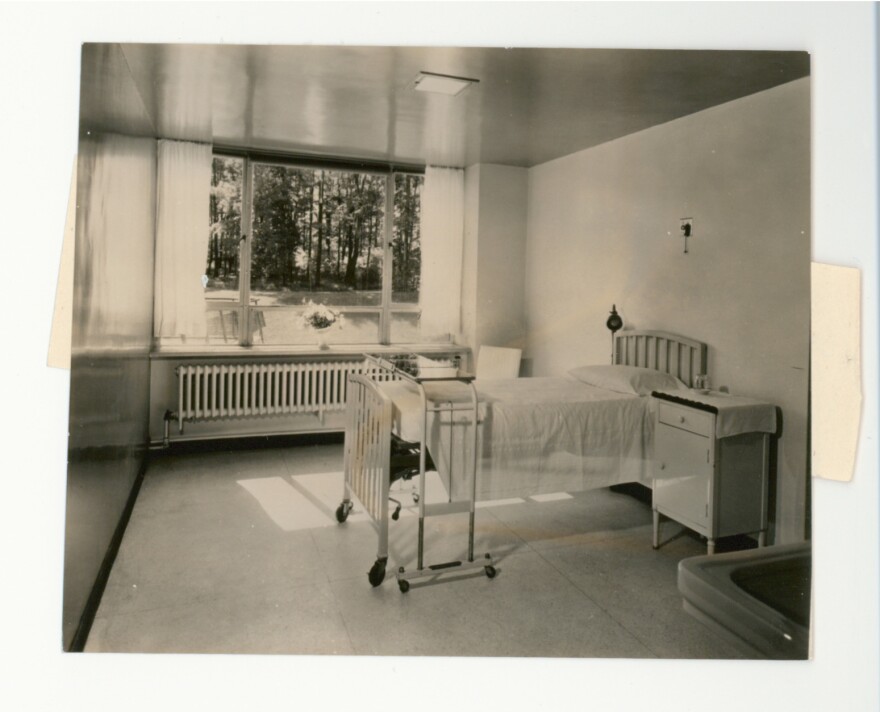 Gelatin silver print, semiprivate room in a new wing at a Petoskey, Mich., hospital, circa 1945.