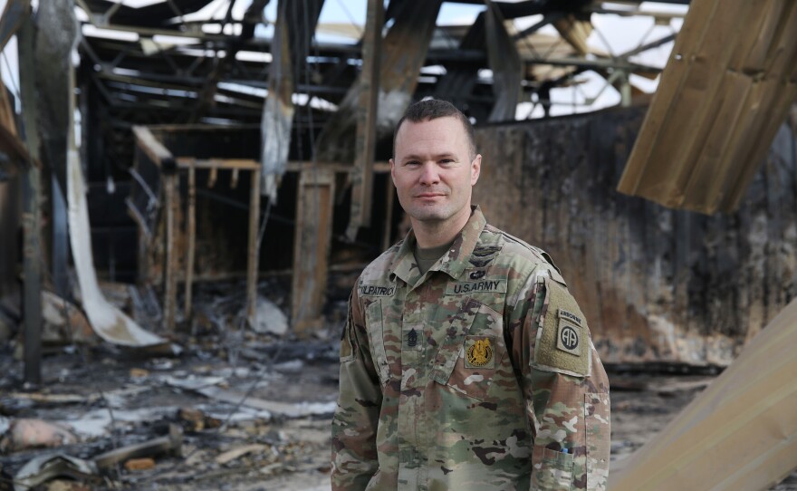 First Sgt. Westley Kilpatrick commands drone operators. "We heard there was a potential foreign enemy attack but we didn't know where exactly it was going to happen," he says. "I think our biggest fear was the ground attack. We weren't quite expecting the attack with the missiles. It was a lot bigger than we were expecting."