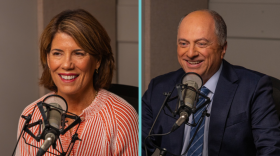 Democrat Helena Foulkes(left) and independent Ken Block are competing for Rhode Island's next governorship. A new WPRI-TV/Emerson College poll shows Foulkes leading Block by nine percentage points with the Nov. 3 general election approaching. Credit: Ocean State Media