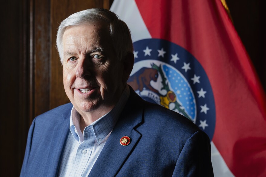 Missouri Gov. Mike Parson on Thursday, Jan. 25, 2024, in his office at the state capitol in Jefferson City. Parson is serving his last term as Missouri’s 57th governor.