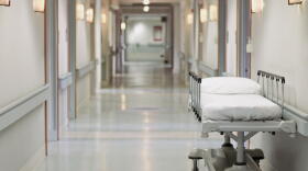 Gurney in hospital hallway