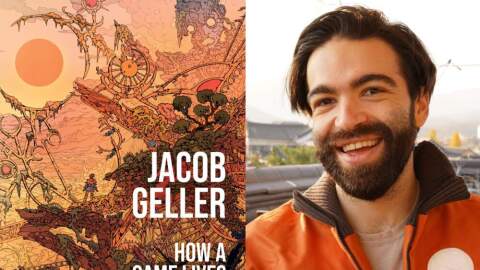 The cover of "How a Game Lives" beside author Jacob Geller. (Courtesy of HarperPop, An Imprint of HarperCollins Publishers)