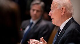 US President Joe Biden speaks before a EU - US summit at the European Union headquarters in Brussels.