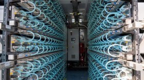 Interior of the liquid-cooled Ant Boxes at the Merkle Standard cryptocurrency mining facility in Usk, Wash. on Friday, Sept. 9, 2022