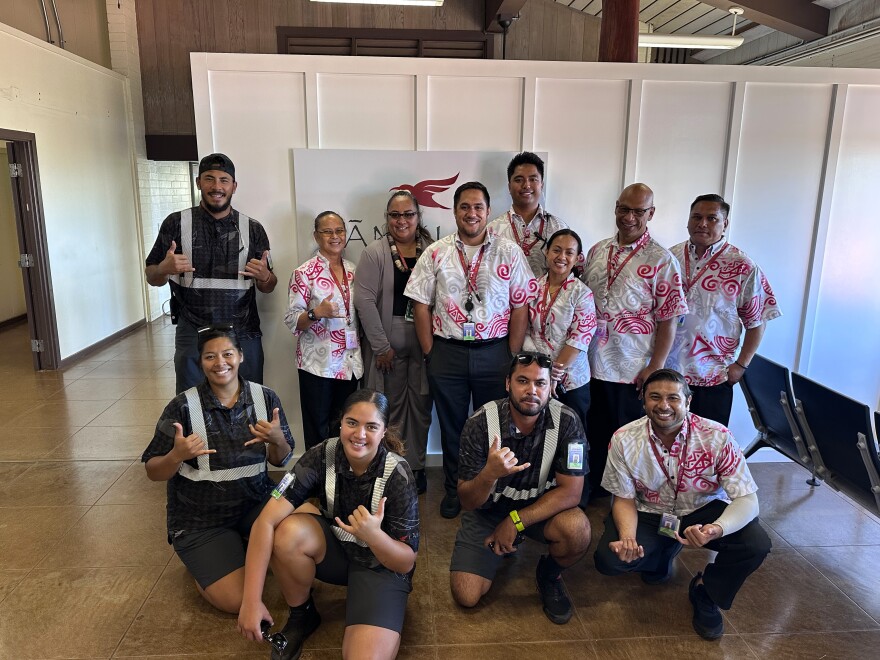 Some of the Lānaʻi Air crew on Moloka'i.