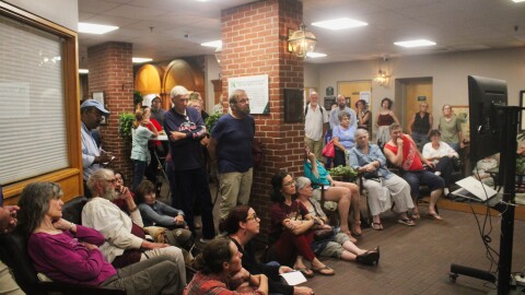 A crowd squeezed into Keene City Hall for a special council meeting on Monday, Aug. 17, 2026 to figure out next steps after several ICE arrests in the city last week.