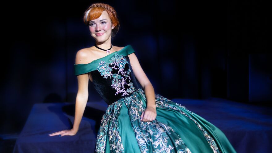 Shennan Nelson as Anna in 'Frozen the Broadway Musical' at Arts Bonita Actors Theatre.