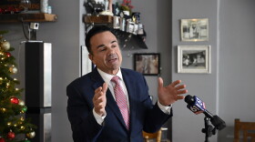 Bridgeport Mayor Joe Ganim speaks to media at Crown Cafe on Tuesday, Dec. 5. Ganim said he is open to greater state oversight of his mayoral campaign but only if his opponent, John Gomes agrees to similar oversight. Ganim previously won a highly controversial mayoral race in September, but Gomes sued, alleging ballot fraud. A judge agreed, and ordered a new primary to be held on January 23, 2024.