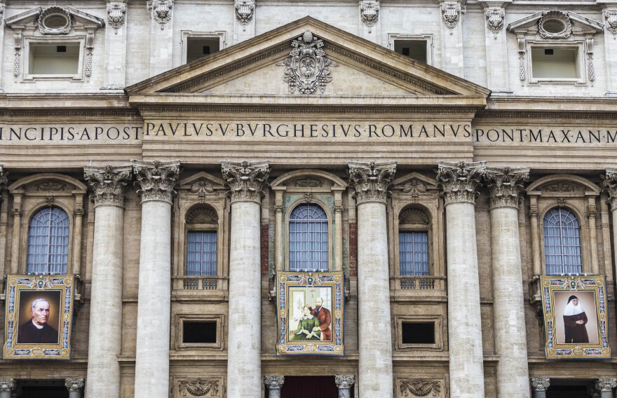 The balconies of St. Peter's at the Vatican in Rome. The two people arrested Monday were members of a committee convened by Pope Francis in 2013 to keep him abreast of financial reforms in the Vatican government.