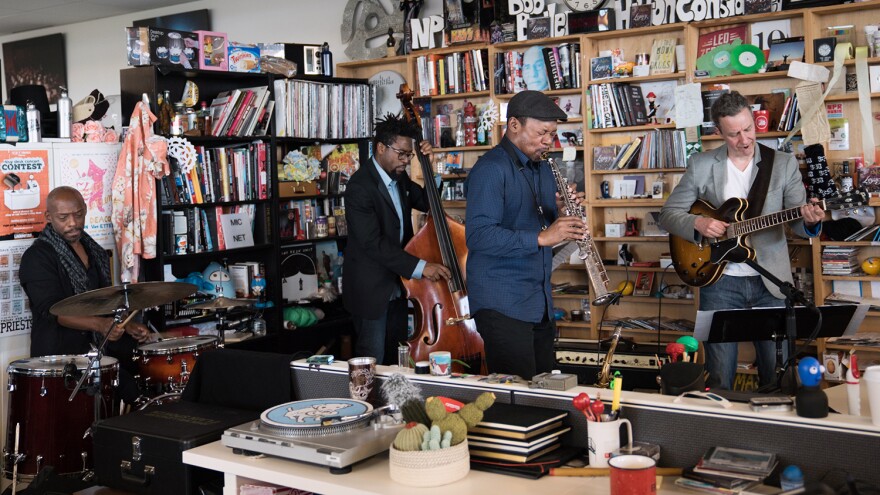 Ravi Coltrane jazz saxophone session during Tiny Desk Radio broadcast