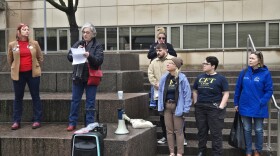 Leaders of four local education and healthcare unions held a news conference Wednesday protesting four bills in the Ohio House of Representatives designed to aid federal immigration enforcement.