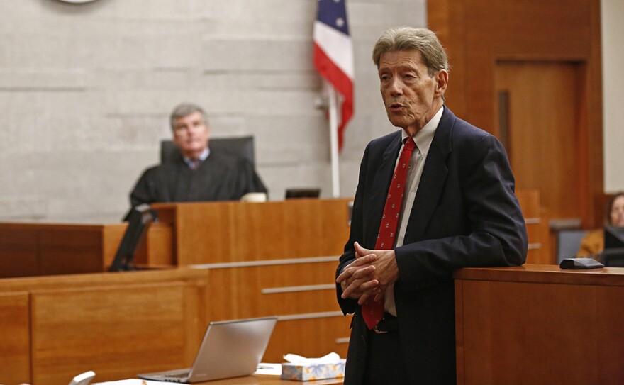 Franklin County Prosecutor Ron O'Brien giving closing arguments in the case of Quentin Smith, who killed two Westerville Police officers, on Oct. 31, 2019.