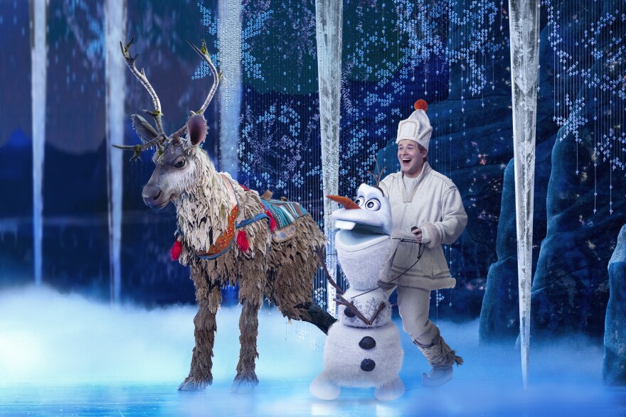 Collin Baja (Sven) and F. Michael Haynie (Olaf) in Frozen North American Tour