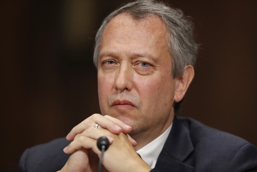 Thomas Alvin Farr is seated during a Senate Judiciary Committee hearing on his nomination to be a District Judge on the United States District Court for the Eastern District of North Carolina, on Capitol Hill, Wednesday, Sept. 20, 2017 in Washington.