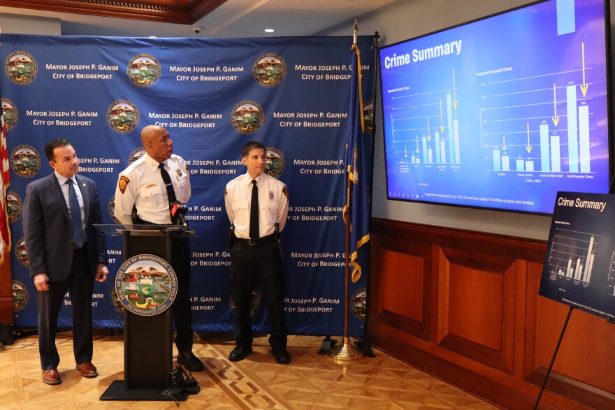 (L-R) Mayor Ganim, Chief Porter, Assistant Chief Capozzi.