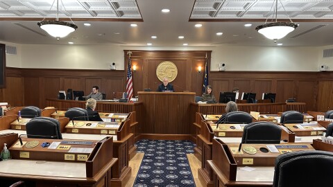 House Speaker Bryce Edgmon, a Dillingham independent, presides over a nearly empty House chamber on July 27, 2026.