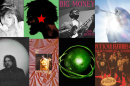 A collage image featuring eight different album covers all with different art.