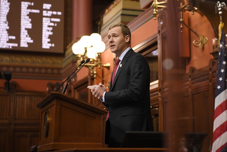 Connecticut Speaker of the House Matt Ritter (D-Hartford), speaks during opening session on Wednesday, Jan. 6, 2021.