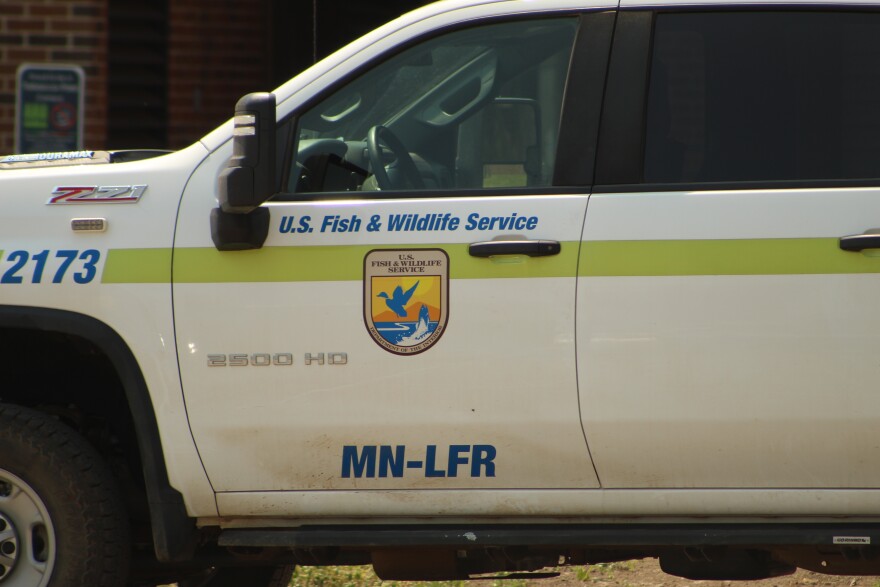 A U.S. Fish and Wildlife Service fire truck at the annual Minnesota Wildfire Academy on the Minnesota North College - Itasca campus in Grand Rapids on June 4, 2025.