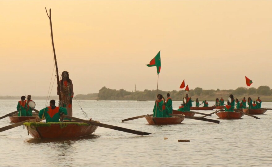 A fan of magic realism, director Amjad Abu Alala said this boating scene in his film is intended as a salute to Emir Kusturica's <em>Time of the Gypsies.</em>