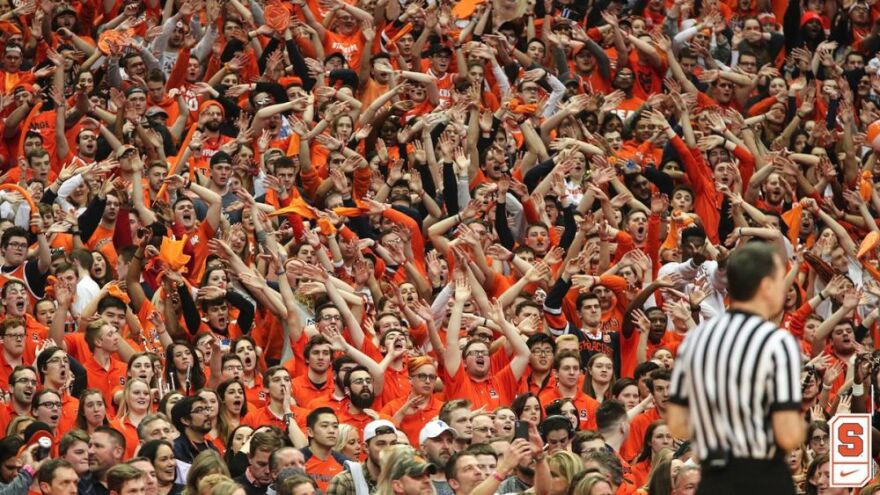 More than 35,000 fans pack the Carrier Dome in Syracuse for the Saturday night game against Duke.